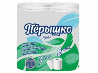 ПЕРЫШКО Туалетная бумага Перышко Light (5698)3сл белый 8рул/К8