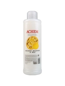 Achem Пена для ванн Овсяное молочко и мёд   1000г/12 С пеной Achem принимать ванны вдвойне приятней. Пена для ванн Achem очень быстро и легко пенится. Пена очень долго держит форму, обладает релаксирующим ароматом.