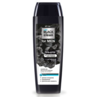 BLACK CLEAN FOR MEN ГЕЛЬ-ДУШ с активным углем для мытья волос, тела и бороды, 400 мл.