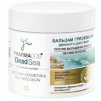 Pharmacos Dead Sea Бальзам грязевой двойного действия против выпадения волос и перхоти, 400 мл